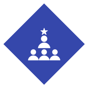 Leadership hierarchy icon with star on top.
